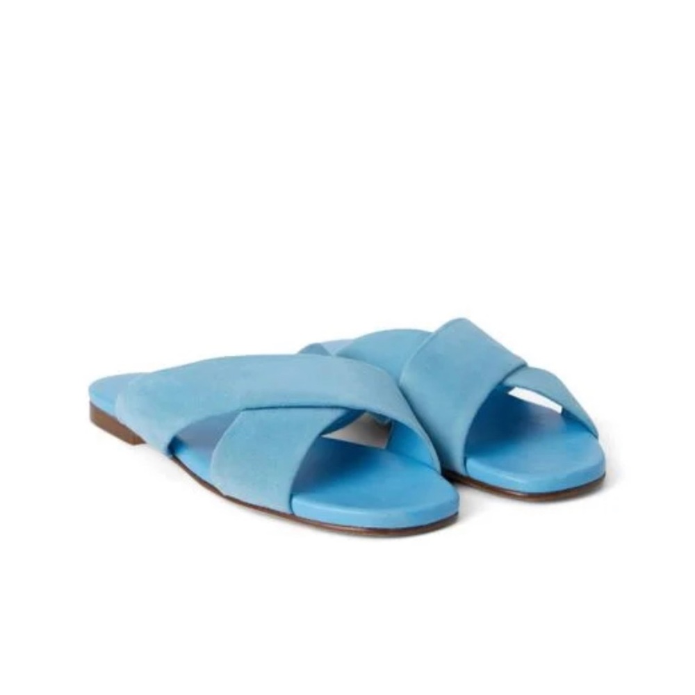 NWT STILL PACKAGED L’agence Light Blue Slip On Sandals